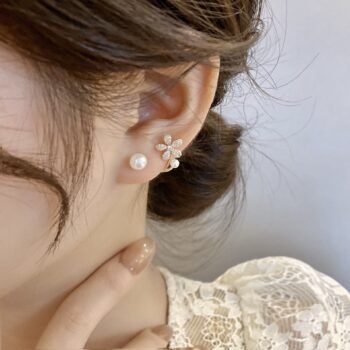 Star Pearl Flower Korean Earring