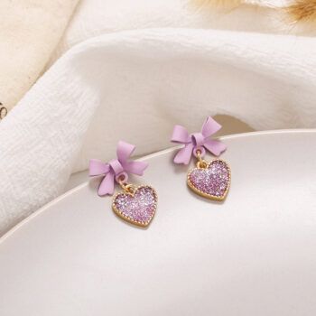 Subtle Hexagon Purple Korean Earring