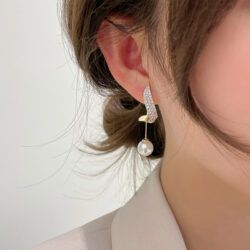 Trendy Hoop Tassel Pearl Korean Earring
