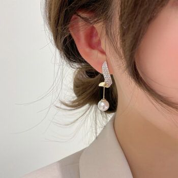 Trendy Hoop Tassel Pearl Korean Earring