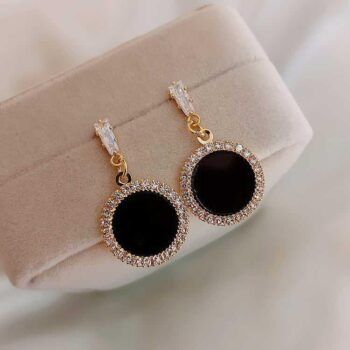 Lovely Black Korean Earring