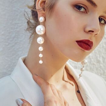 Modern Pearl Layer Korean Drop Earring